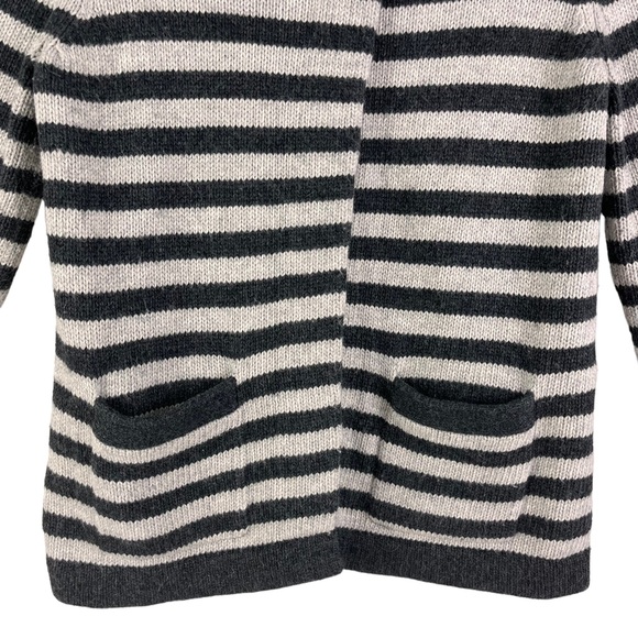 BODEN Gray Stripe Cashmere/Angora Blend Front Snap Sweater Style WK535 Size 10 - Picture 6 of 8